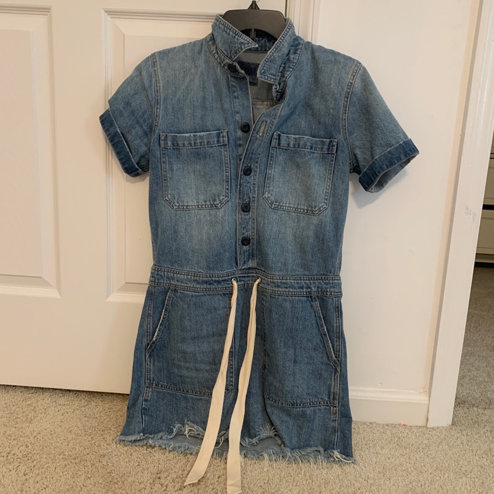 XS Lucky Brand drawstring denim dress